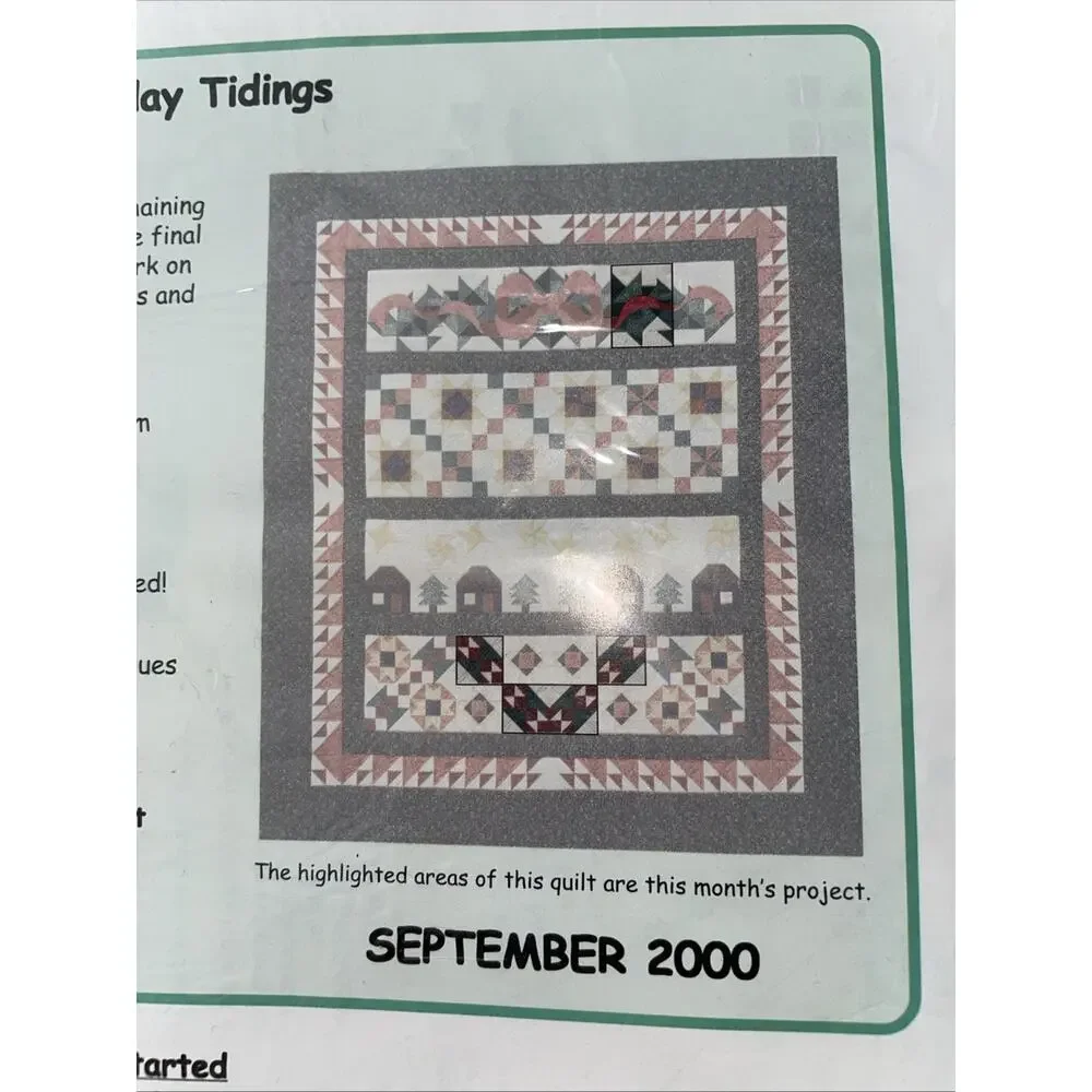 Joann Fabrics HOLIDAY TIDINGS Block Of The Month BOM 9 September 2000 SEALED